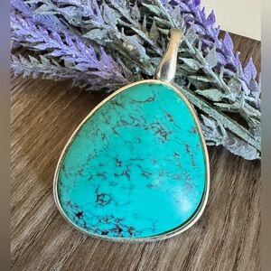 Vintage Premier Designs Faux Turquoise Enhancer Pendant - SKU A